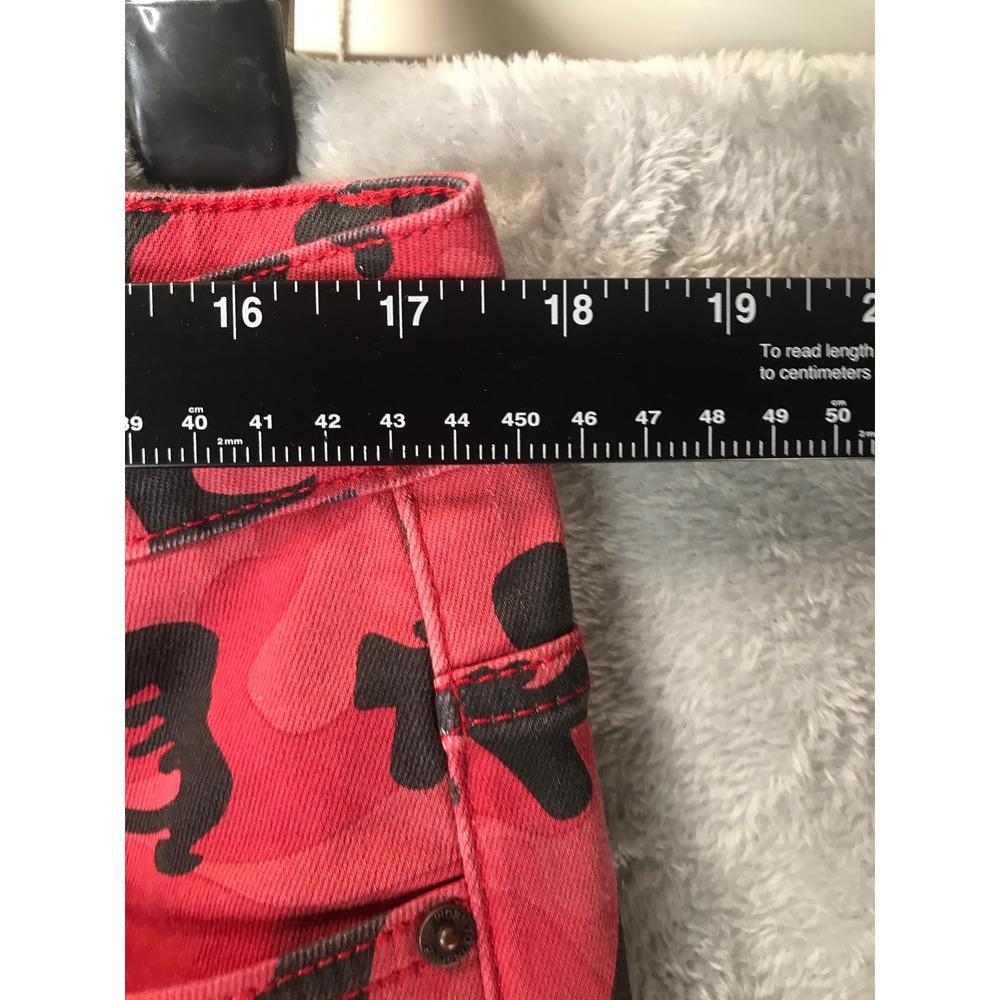 Valabasas Red Camo Carpenter Jeans Mens Flare Leg Raw Hem Streetwear Denim 35x39 - Picture 6 of 16